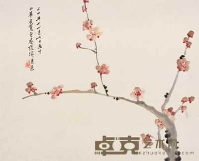 谈月色 1931年作 梅花 镜片 28×35cm